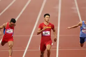比肩苏炳添和劳义，谢震业成中国第3位亚运会男子百米冠军图片