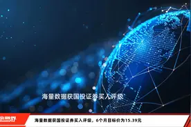 海量数据获国投证券买入评级，6个月目标价为15.39元视频封面