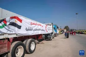 加沙即将停火，大批援助物资等待进入，够100万人吃3个月图片