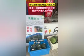 浙江丽水街头现无人西瓜摊，摊主：顾客都自觉扫码付款，最多一天收入2000元图片