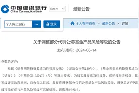 调整代销基金风险等级，多家银行收紧超风险评级申购政策图片
