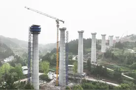 91米！唐家坝渡槽刷新四川水利工程渡槽空心墩高度纪录图片