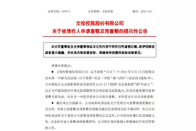 V观财报｜文投控股：公司被债权人申请重整及预重整图片