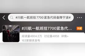 “一航班起飞后挂出7700紧急代码”，四川航空回应图片