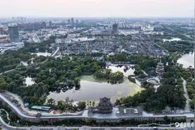 瞰明水古城夜景图片