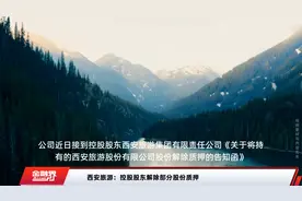 西安旅游：控股股东解除部分股份质押视频封面