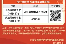 放假安排丨上海新华医院2024年国庆节门诊安排图片