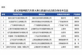 四部门公布9个智能网联汽车上路通行试点名单图片