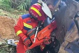 刹车失灵！乐清一货车翻落4米高山坡，结果……图片