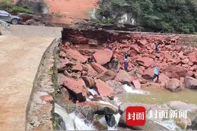 男孩河床边玩耍发现恐龙脚印 四川古蔺县现世界罕见蜥脚类恐龙幻迹图片