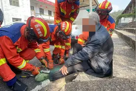 七旬老人误踩捕兽夹被困，福州永泰消防成功解救图片