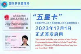 新版外国人永久居留身份证“五星卡”签发启用图片