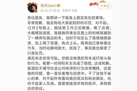 宝石老舅道歉：酒后用身体撞汽车，愿接受批评和责任图片