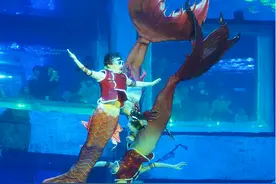 水下迎财神！美人鱼冠军团队在广州正佳迎财送福图片