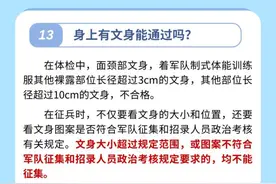 征兵体检注意事项、热点问题，请查收→图片