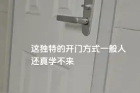 猫猫独特的开门绝技，别说猫了，是个人都做不到这么烧的开门姿势图片