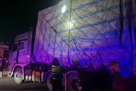 超限货车强行冲关？多部门联合行动当场查处图片