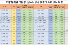 冬春航季即将开启，张家界机场航线变化多图片