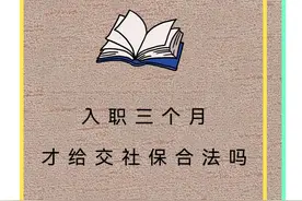 入职三个月才给交社保合法吗图片