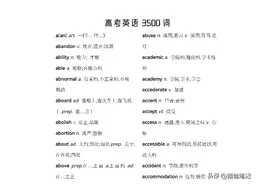 高中英语3500词打印版图片