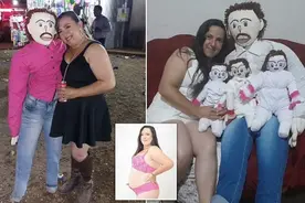 37岁巴西女子与布娃娃丈夫结婚，已“生”三娃，称丈夫曾出轨图片