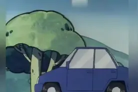 蜡笔小新：广志开车时小新捂住了他的眼睛，把便当还给丢了好尴尬图片