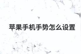 苹果手机手势怎么设置