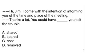 高中英语选择题，spare有何延伸含义？知识青年的思路值得认真学视频封面