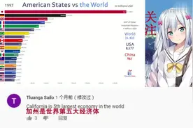 中美各省与世界GDP对比，引起外国网友疯狂吐槽，网评翻译视频封面