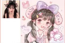 三丽鸥闺蜜头像之美乐蒂，我也会画可可爱爱的Q版水彩了#闺蜜头像视频封面