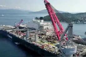 世界上最大船舶排水量超100万吨的“开拓精神号”，长477米