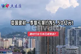 建材行业亏本已成常态？中国建材一季度亏损约为5.50亿元！视频封面