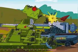 坦克世界动画音乐视频：KV44大战大力神和皇家拉特#坦克世界动画