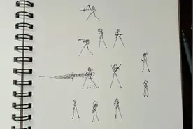 现代士兵火柴人怎么画，我来教你
#绘画教程 #火柴人