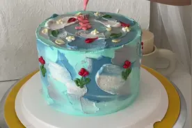 复古油画风蛋糕制作，#制作过程 #蛋糕烘焙教学 #郑州生日蛋糕