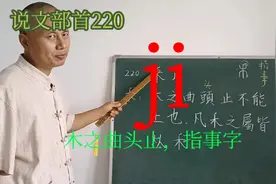 说文部首220ji：木之曲头止不能上也，指事字#说文解字540部首