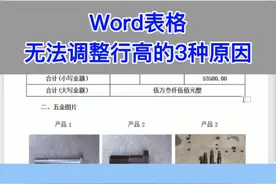 Word表格无法调整行高的3种原因。#excel #wps #office办公技巧 #办公室 #电脑 #教程 #文员