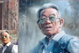 水彩画老年男性头像 by misulbu #美术生视频封面