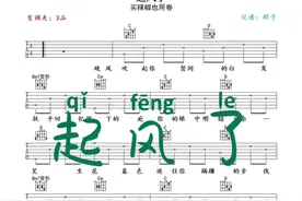 #起风了 #吉他谱  #吉他    Bm7变形和弦按法：左手食指按5弦2品，中指3弦2品，小拇指2弦3品