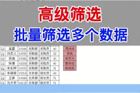 Excel高级筛选：批量筛选多个数据。#excel #office办公技巧 #wps #电脑 #教程