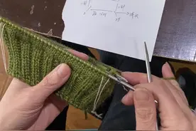 从上往下领口引返，教程2   #手工编织