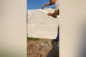 看看木工尺规放样圆内八等分