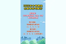 2022年中考期间 太原单双号限行！#中考 #中考#限行 视频封面