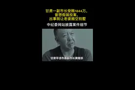 甘肃一副市长受贿1844万，曾想假装投案，出事就让老婆搬空别墅，中纪委网站披露案件细节视频封面