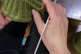 从上往下领口引返，教程1    #手工毛线编织