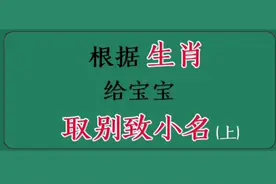 根据生肖属相来给宝宝起个别致小名#取名 #宝宝乳名
