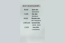 各种颜色的皮肤在英语中如何表达呢🤔？❤️＋关注我，每晚8点直播，每天分享英语知识😄#英语词汇 @抖音短视频视频封面