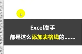 这样添加Excel表格线，也太方便了 #excel