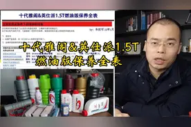 十代雅阁&英仕派1.5T 燃油版保养全表 #本田 #保养 #雅阁 #英仕派视频封面