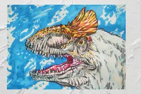 手绘【恐龙】之冰脊龙#画画#绘画#恐龙#冰脊龙 #古生物#美术